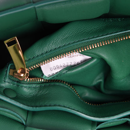 Bottega Veneta Lambskin Maxi Intreccio Padded Chain Cassette Crossbody Bag Racing Green 9 of 10