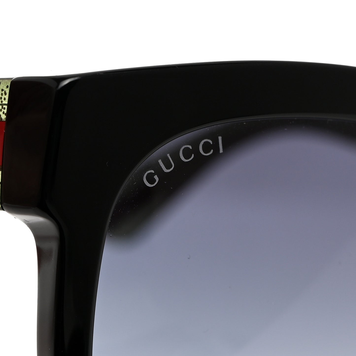 Acetate Square Frame Web Glitter Sunglasses GG0034SN Black Green