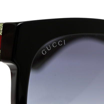 Gucci Acetate Square Frame Web Glitter Sunglasses GG0034SN Black Green 7 of 7
