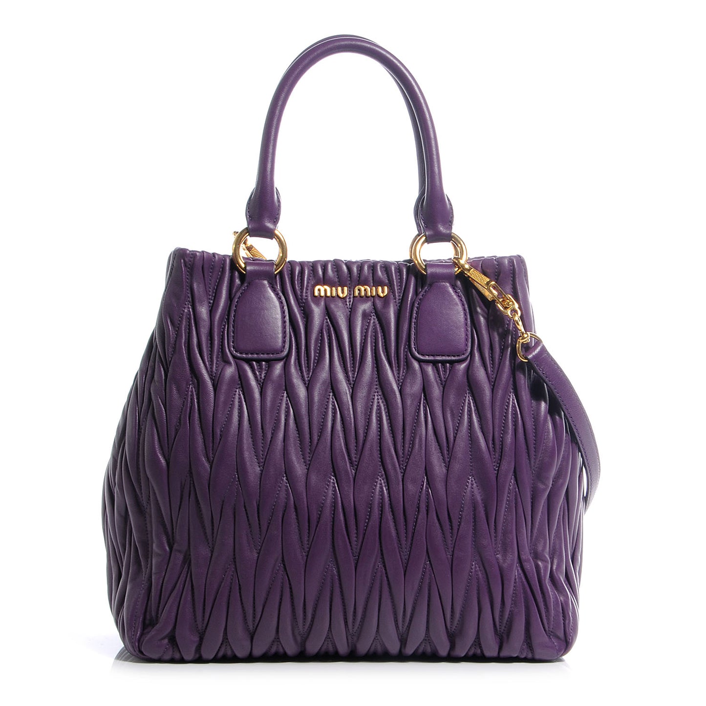Nappa Leather Matelasse Tote Viola Purple