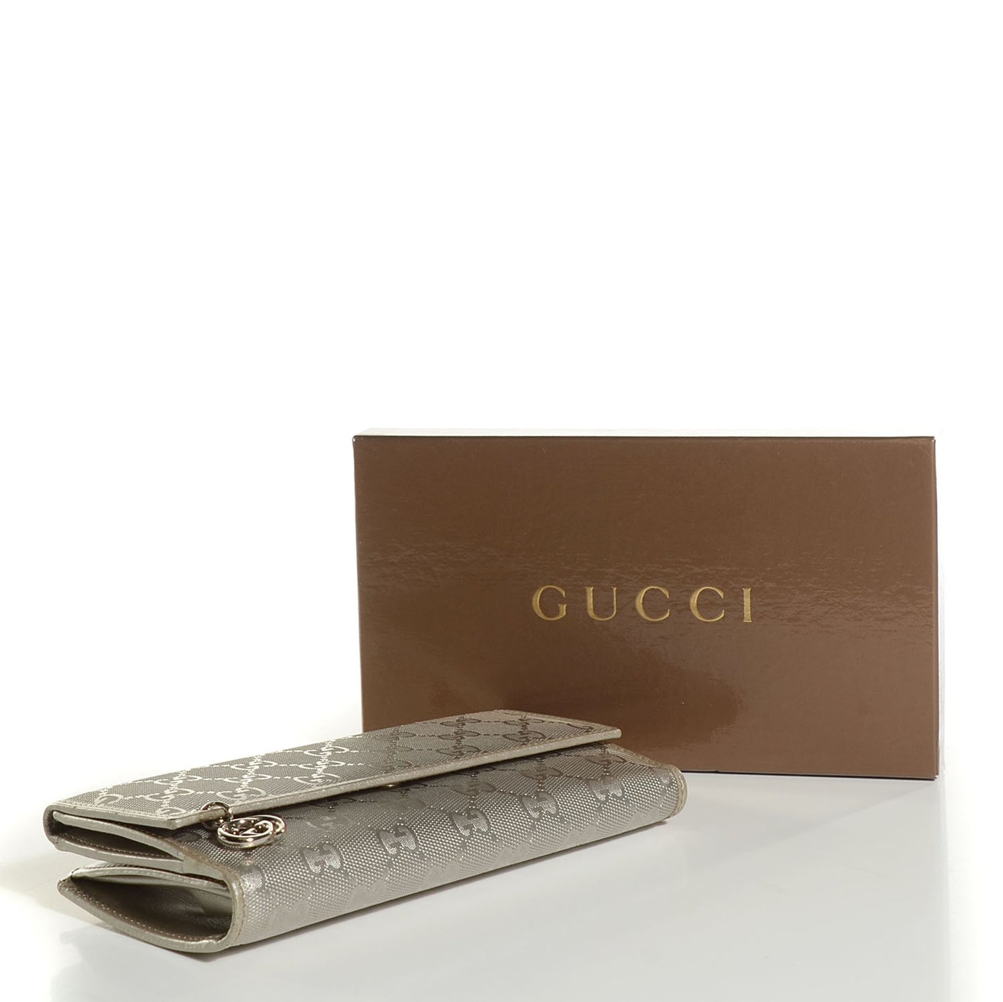 Imprime Monogram GG Pierce Continental Flap Wallet Silver