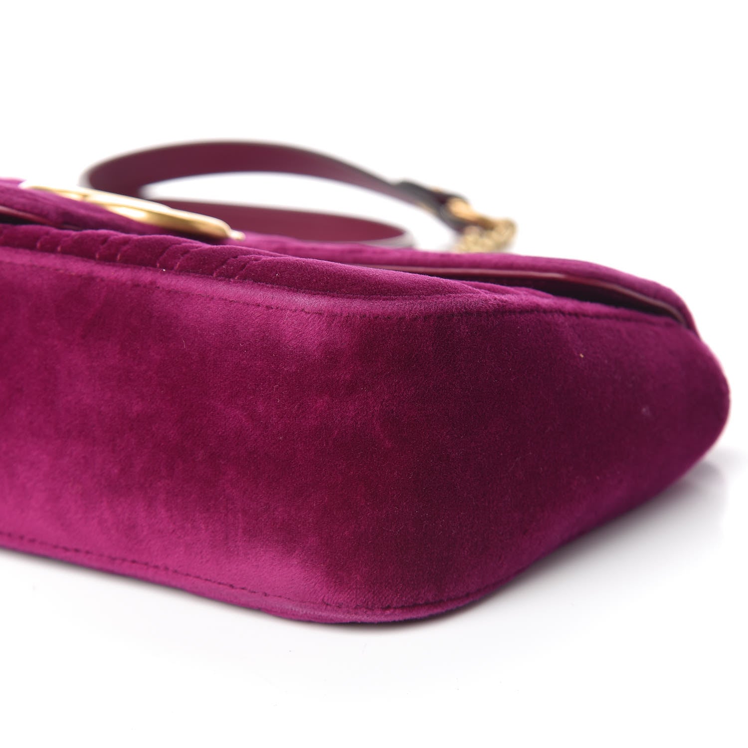 Gucci Velvet Matelasse Small GG Marmont Shoulder Bag Fuchsia Violet Cyclamen 6 of 10
