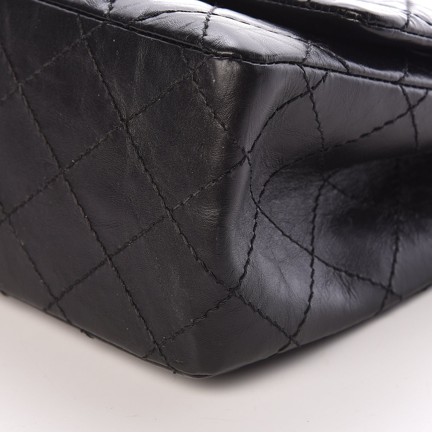 Aged Calfskin Quilted 2.55 Reissue 226 Flap So Black
