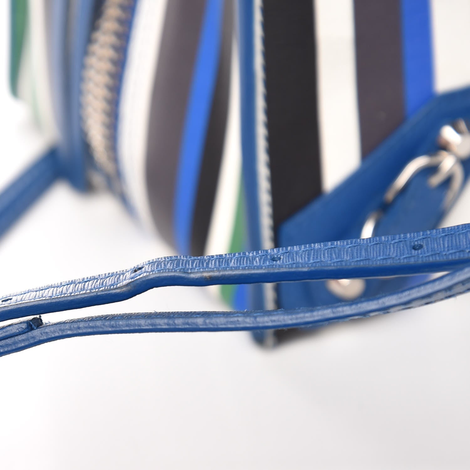 Balenciaga Veau Striped Papier B4 Zip Around Tote Variante Blue 17 of 19