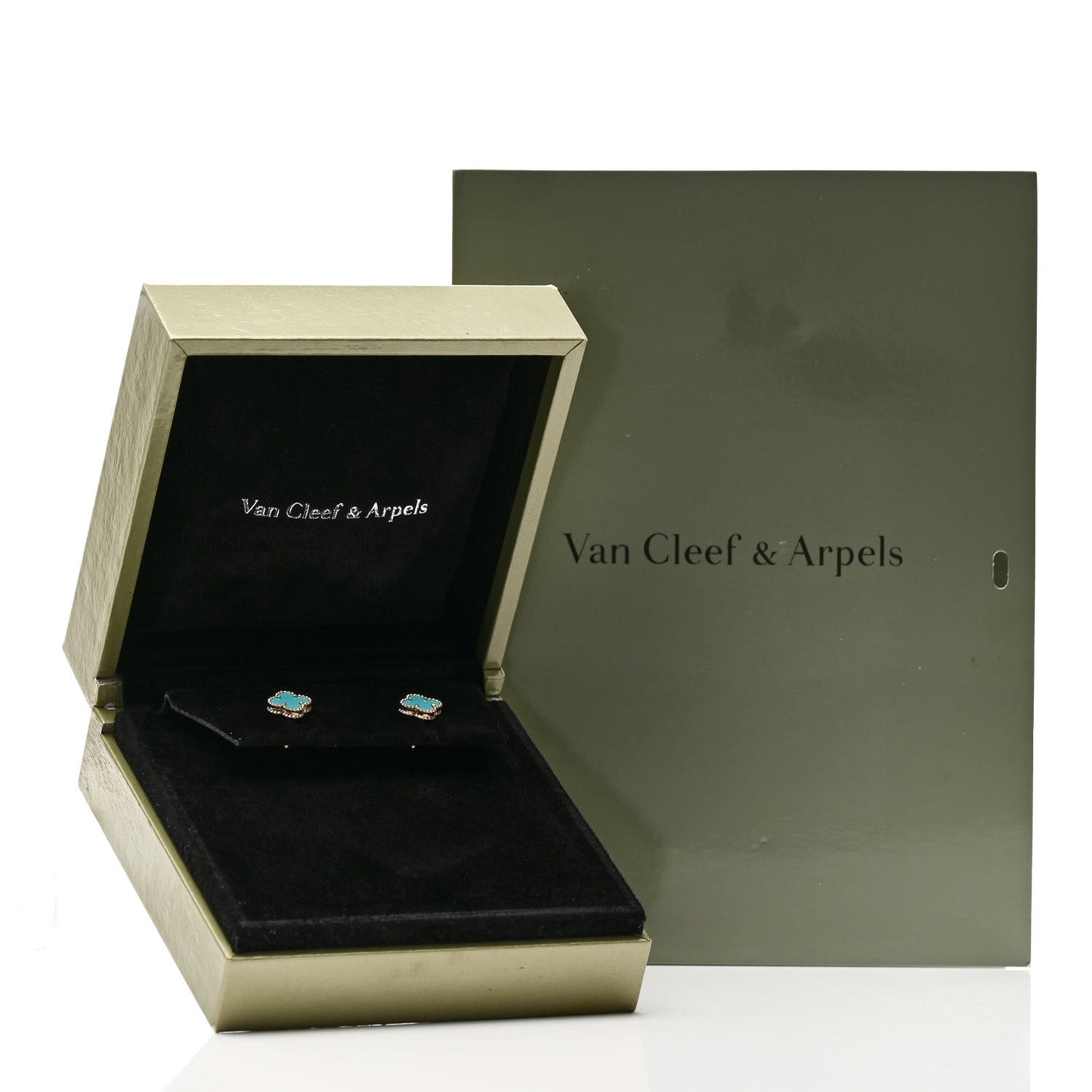 18K Yellow Gold Turquoise Sweet Alhambra Earrings