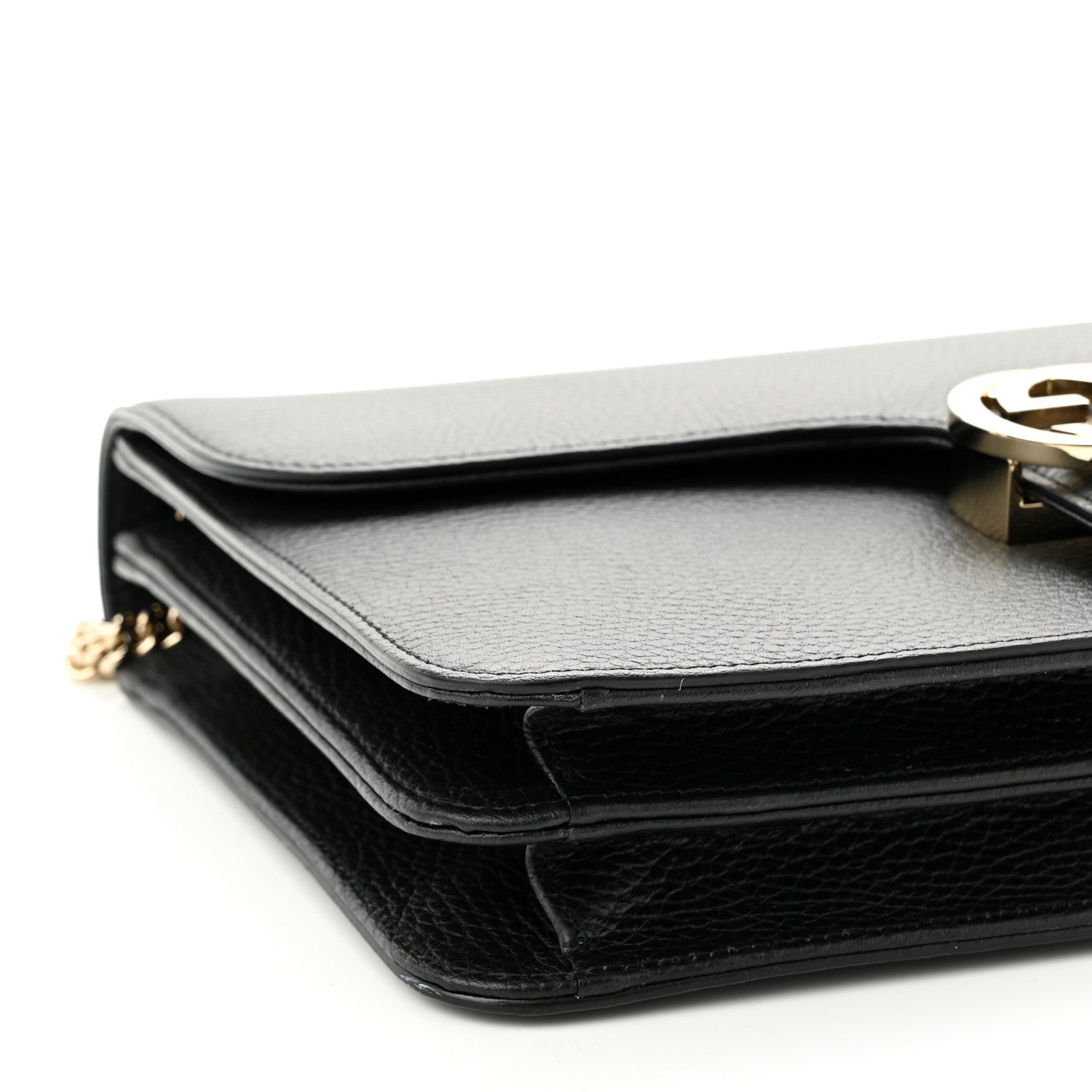 Gucci Dollar Calfskin Interlocking G Shoulder Bag Black 9 of 11