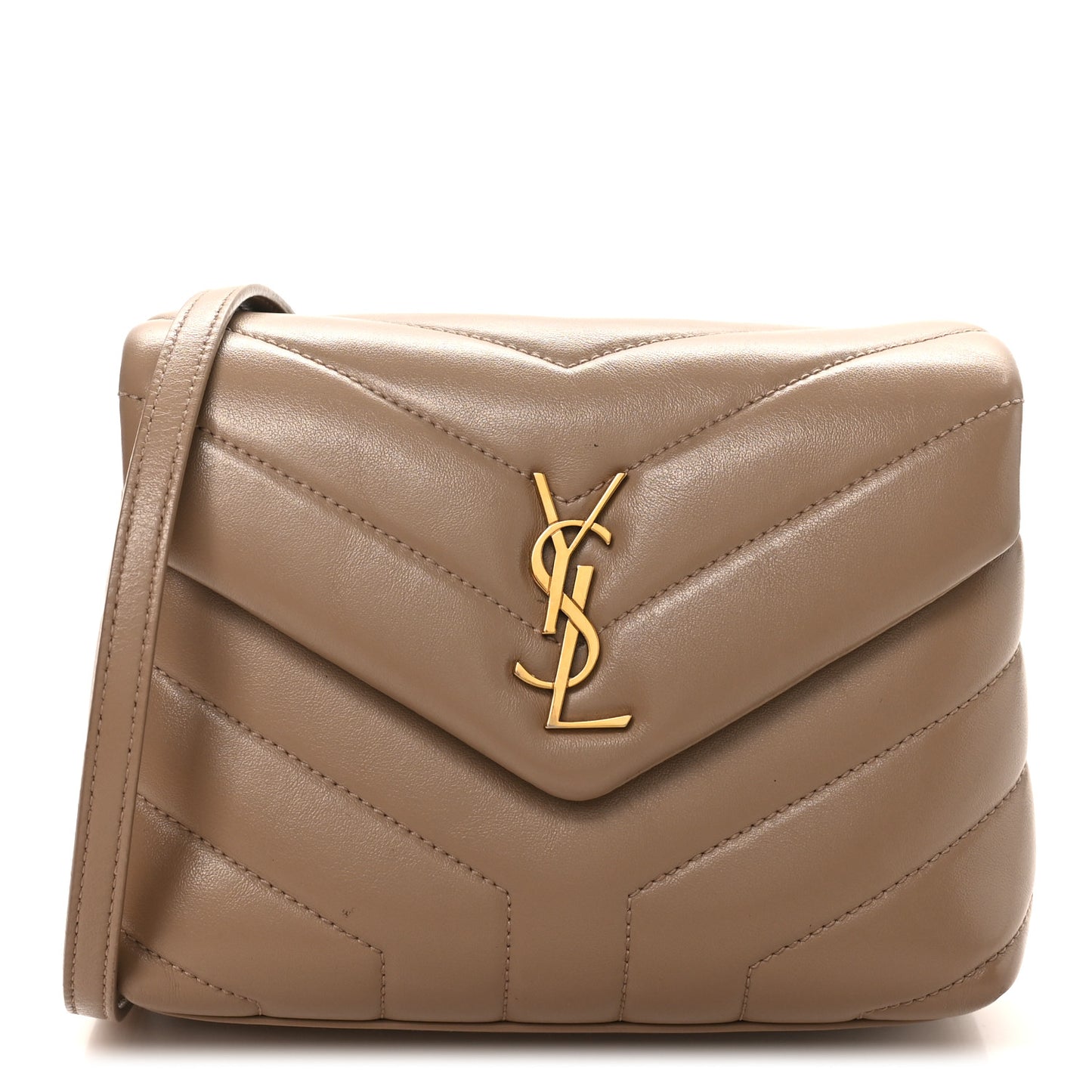 Calfskin Y Quilted Monogram Toy Loulou Crossbody Bag Dusty Grey