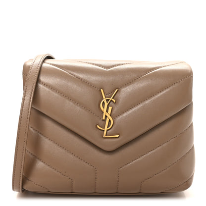 Saint Laurent Calfskin Y Quilted Monogram Toy Loulou Crossbody Bag Dusty Grey 7 of 10