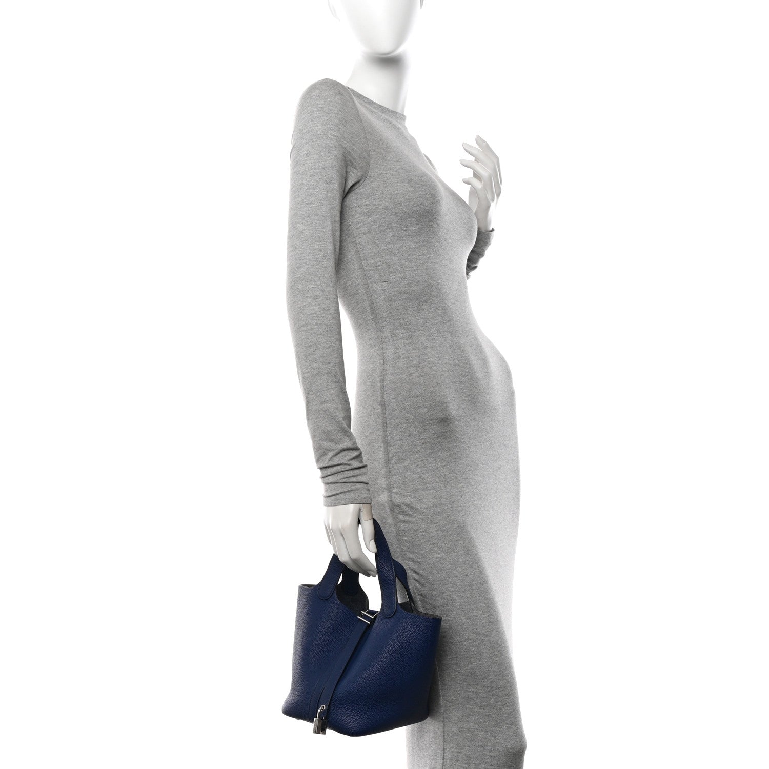 Hermes Taurillon Clemence Picotin Lock 18 PM Bleu Saphir 2 of 12