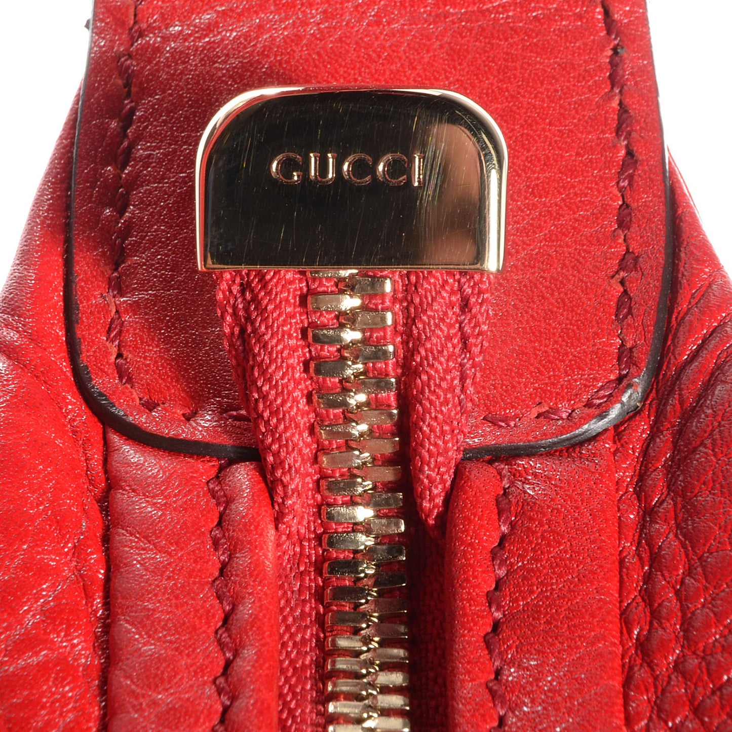 Pebbled Calfskin Large Soho Hobo Red