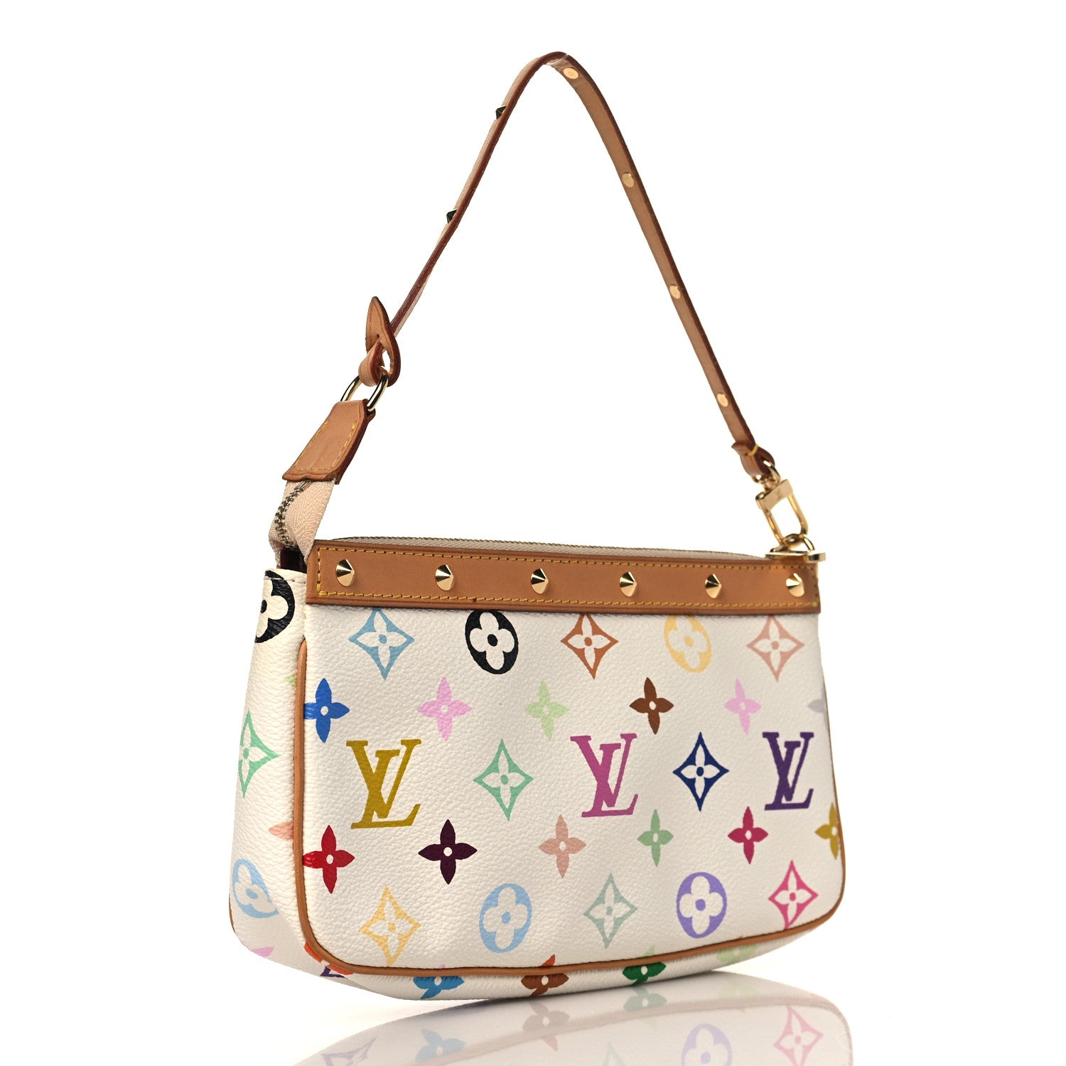 Louis Vuitton Monogram Multicolor Pochette Accessories White 3 of 9