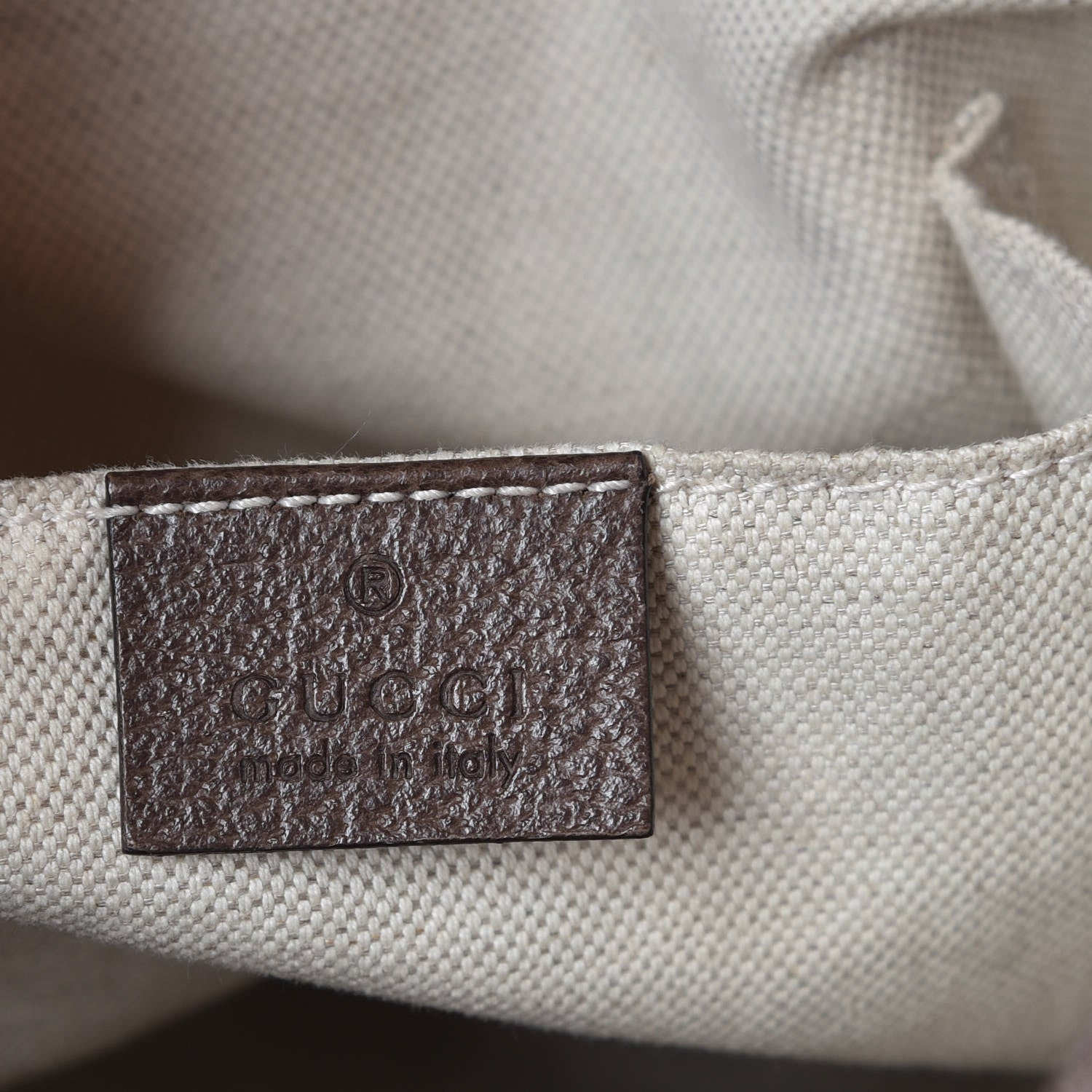 Gucci GG Supreme Monogram Neo Vintage Drawstring Bucket Backpack Beige New Acero Crop 6 of 10