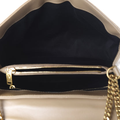 Saint Laurent Calfskin Y Quilted Monogram Medium Loulou Chain Satchel Nude Powder 4 of 9
