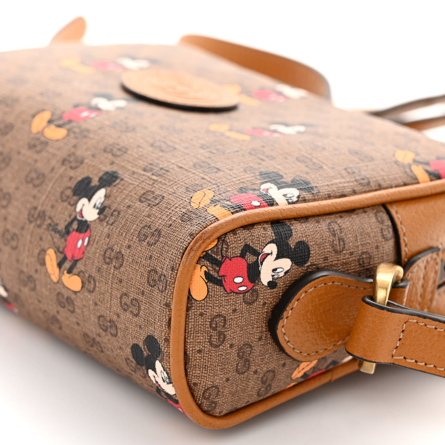X DISNEY Mini Vintage GG Supreme Monogram Mickey Mouse Shoulder Bag Beige Vintage Sun Oil