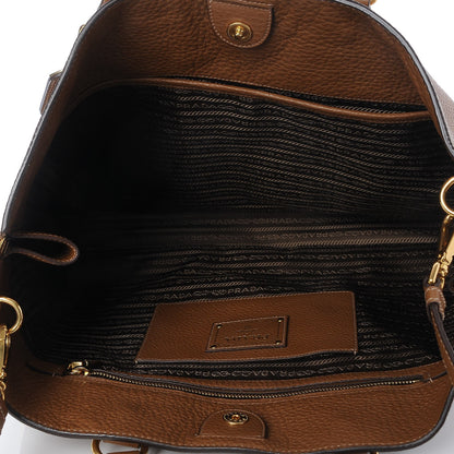 Prada Vitello Daino Side Zip Tote Cannella 6 of 10