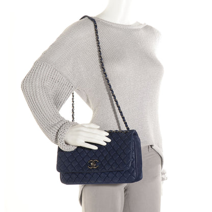 Chanel Iridescent Calfskin New Bubble Large Flap Navy 2 of 9