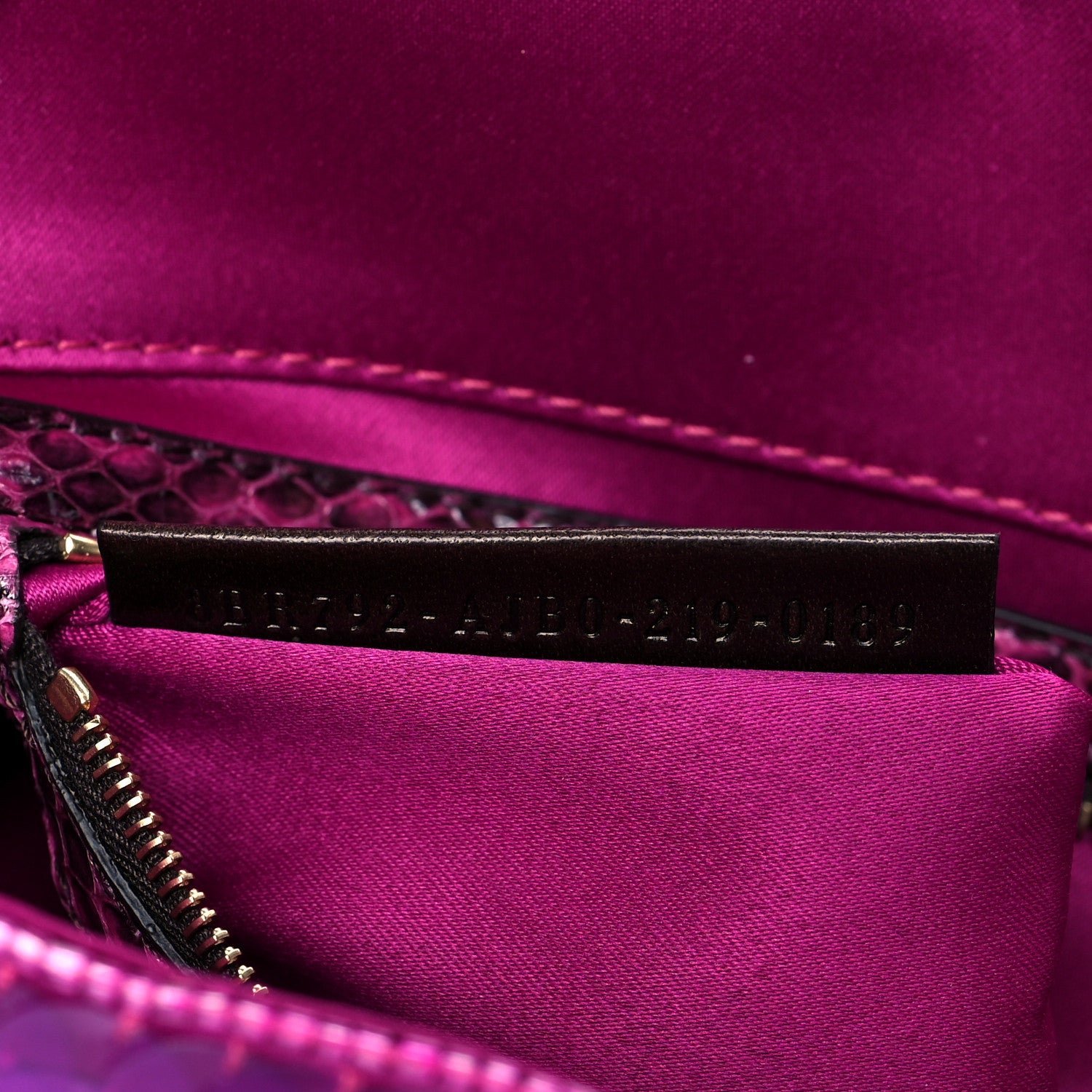 Fendi Satin Sequin Paillettes Bilics Lustre Snakeskin Medium Baguette 1997 Dark Pink 6 of 9