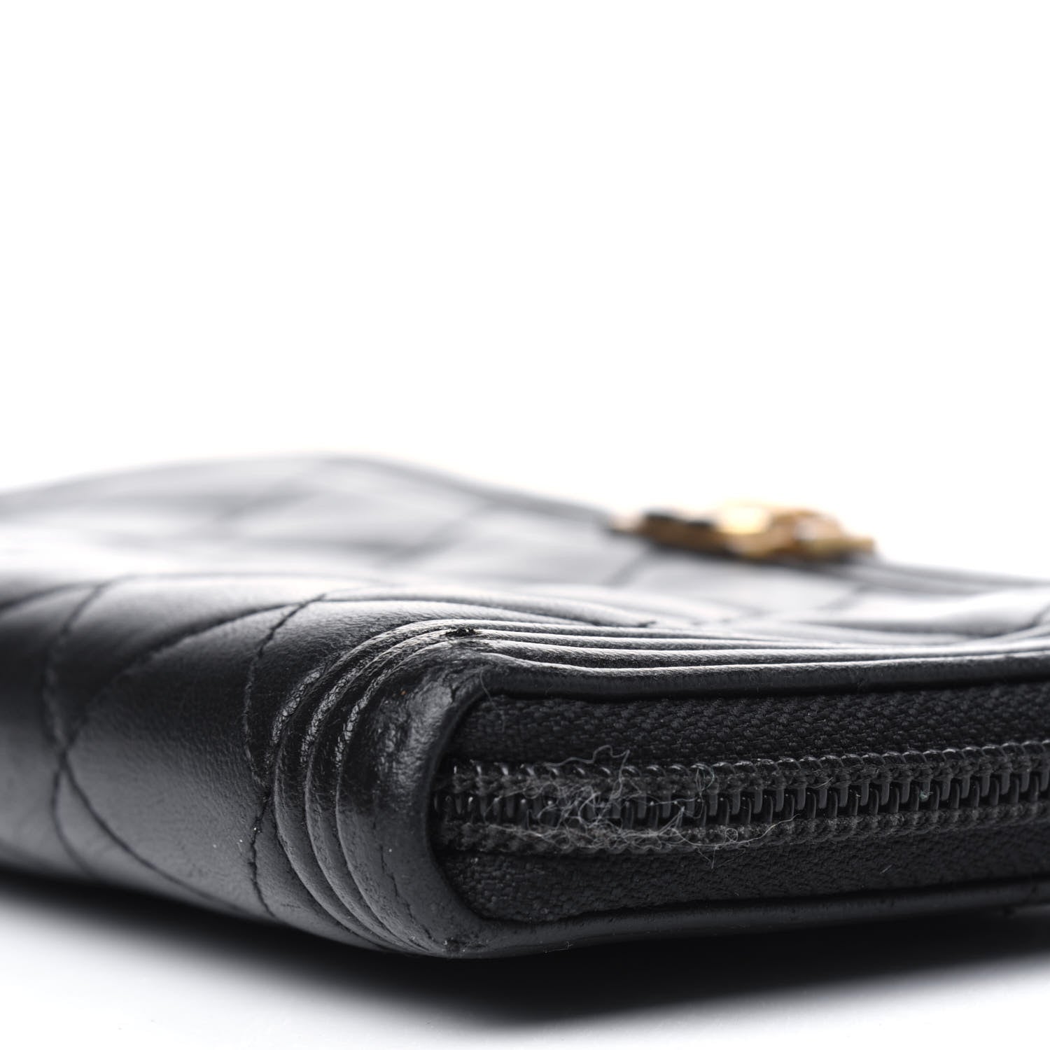 Chanel Lambskin Quilted Boy Zip Around Wallet Black 5 of 7