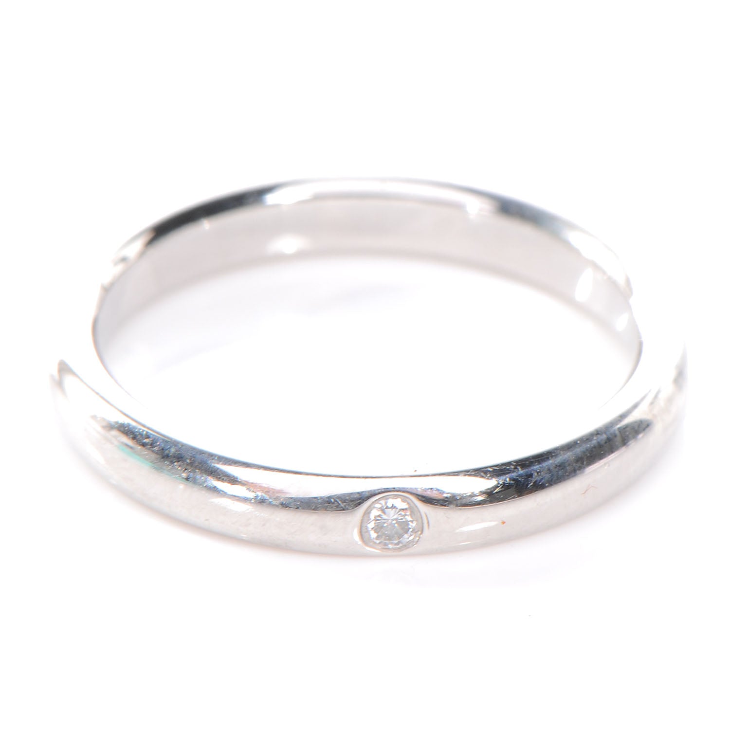 Tiffany Platinum Diamond Elsa Peretti Band Ring 5.5 1 of 6