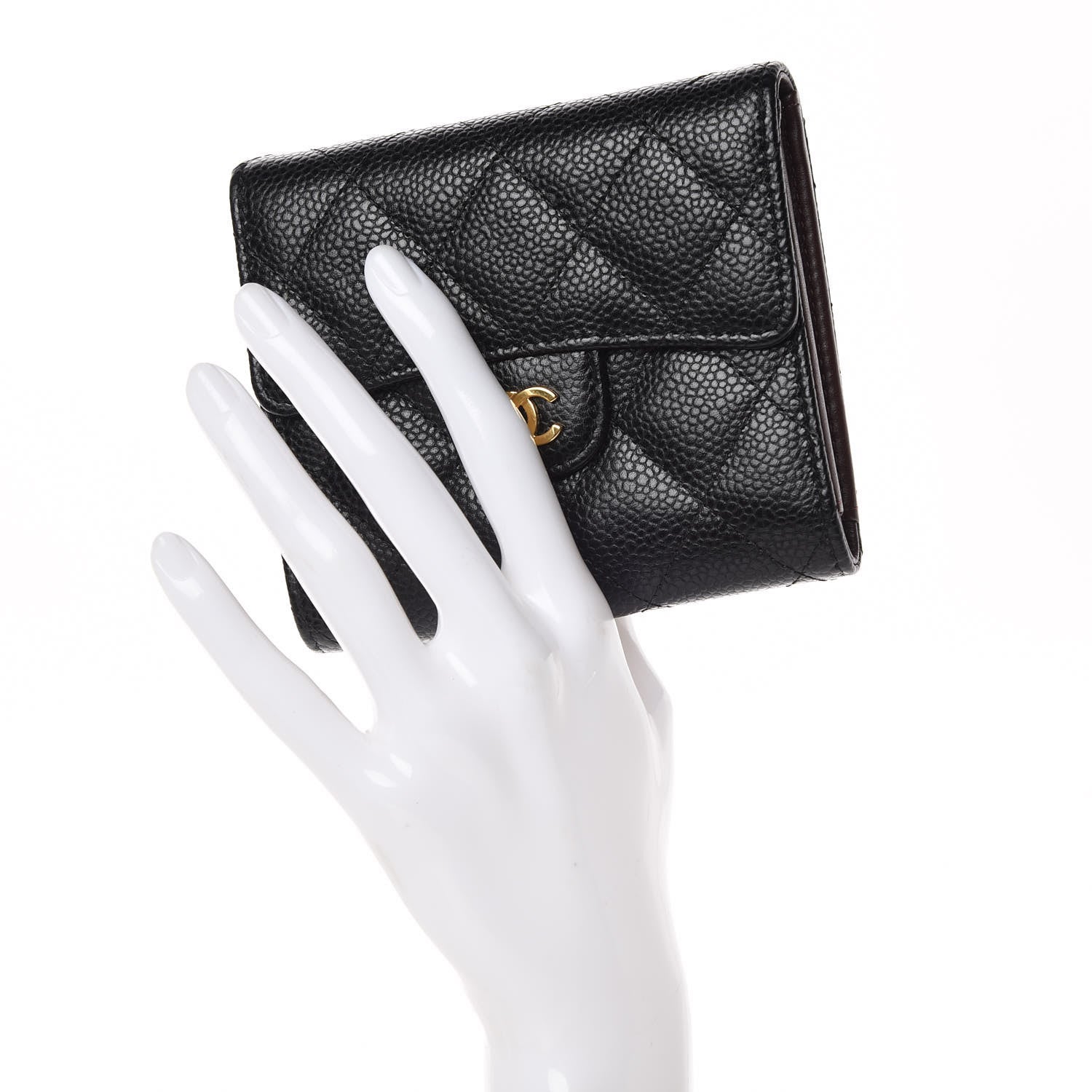 Chanel Caviar Quilted Compact Flap Wallet Black 2 of 9
