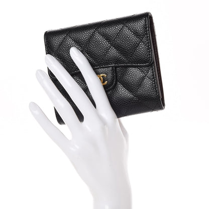 Chanel Caviar Quilted Compact Flap Wallet Black 2 of 9