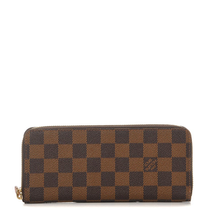 Louis Vuitton Damier Ebene Clemence Wallet Rose Ballerine 1 of 7