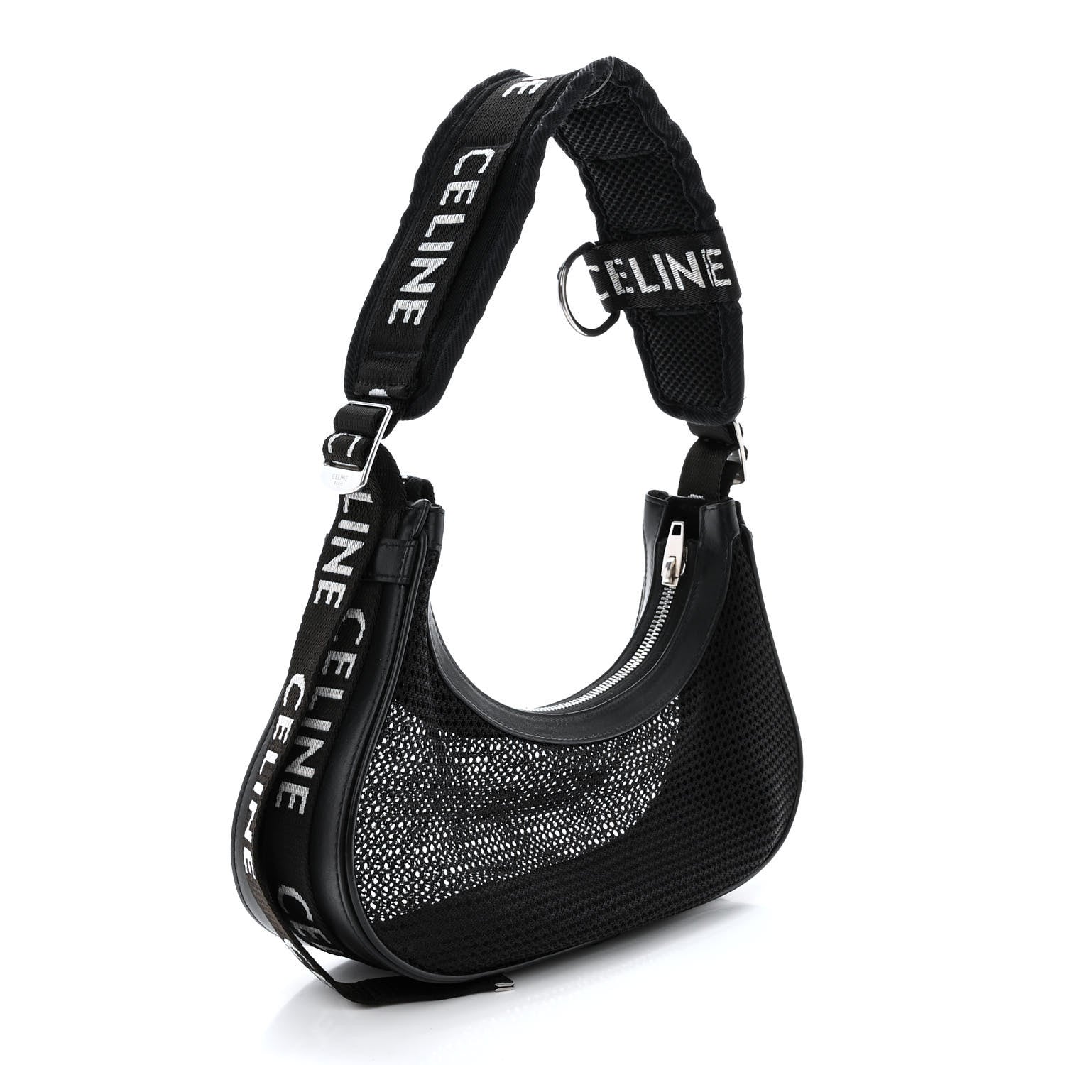Celine Mesh Ava Trekking Shoulder Bag Black 3 of 12