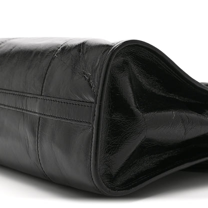 Prada Glossy Calfskin Triangle Large Bonnie Shoulder Bag Black 10 of 10