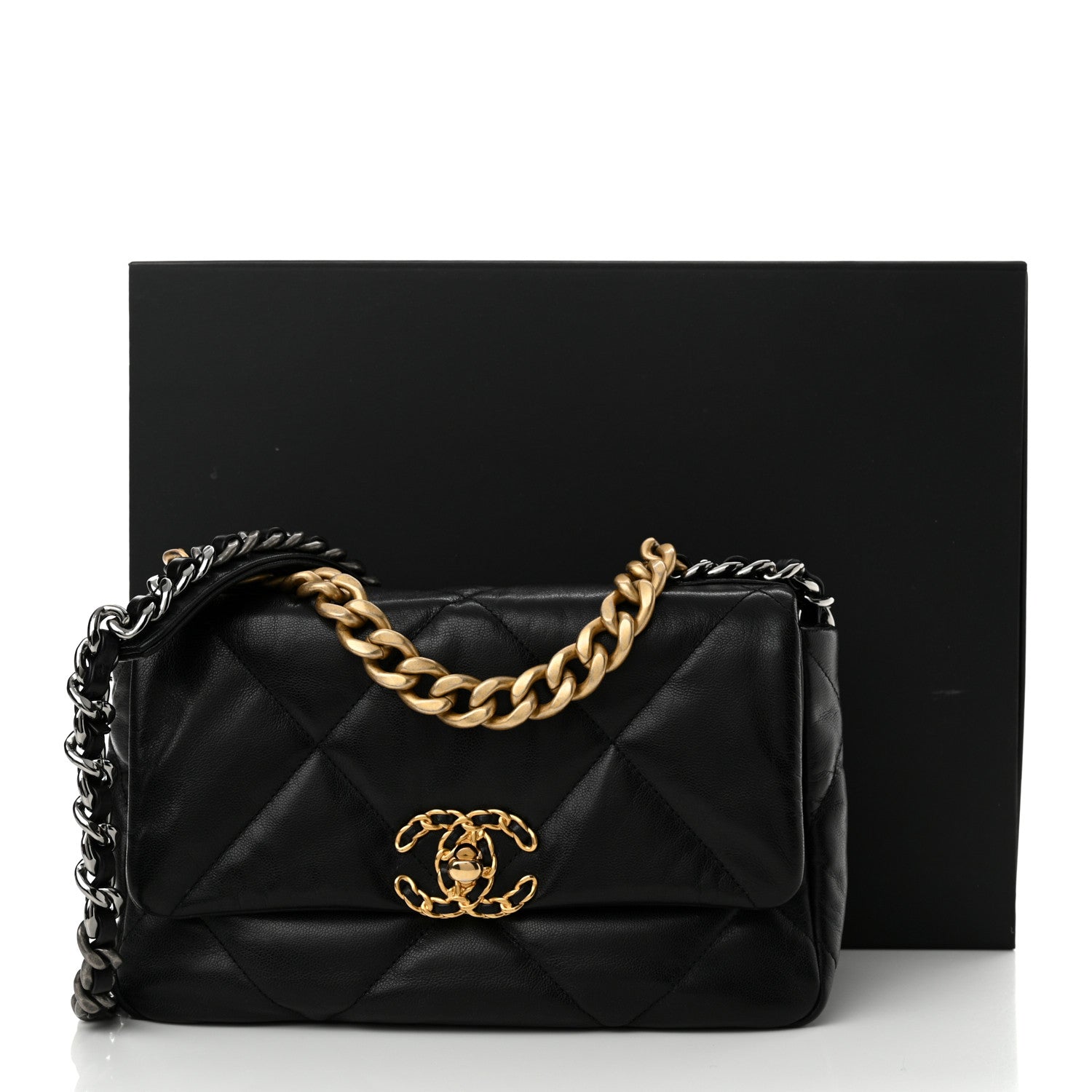 Chanel Lambskin Quilted Medium Chanel 19 Flap Black 11 of 11