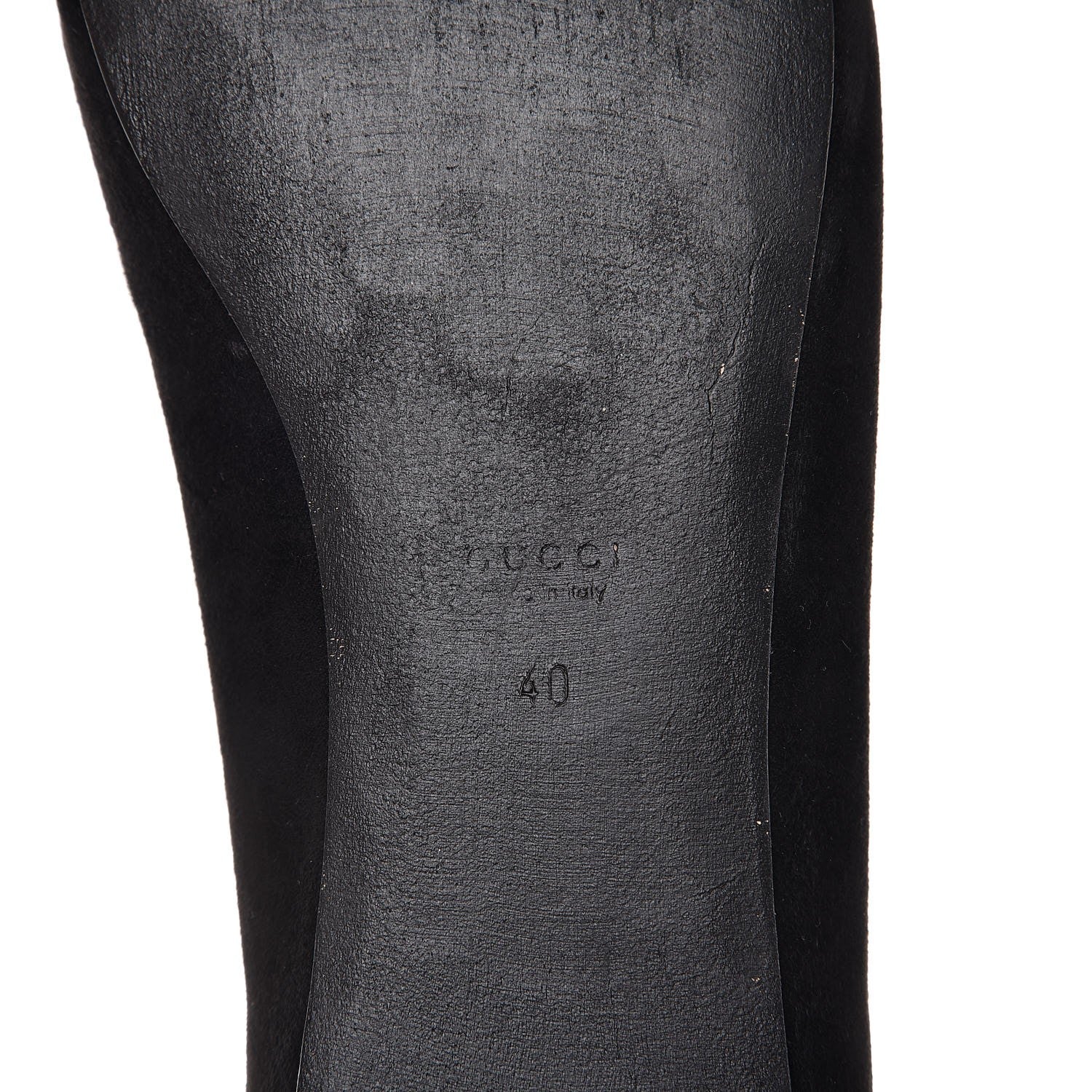 Gucci Kid Scamosciato GG Marmont Fringe Flats 40 Black 6 of 8
