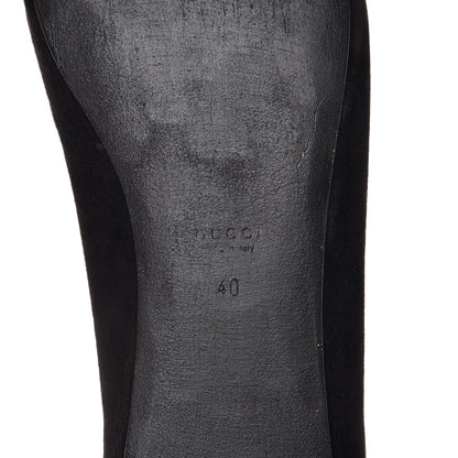 Gucci Kid Scamosciato GG Marmont Fringe Flats 40 Black 6 of 8