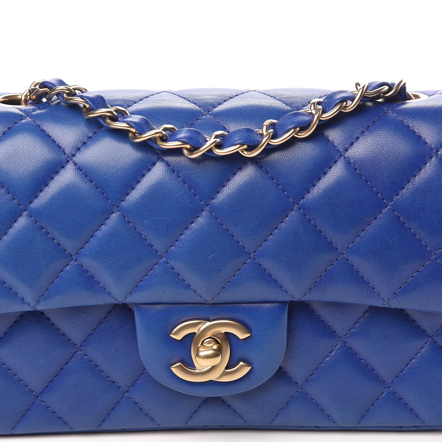 Chanel Lambskin Quilted Mini Rectangular Flap Blue 8 of 11