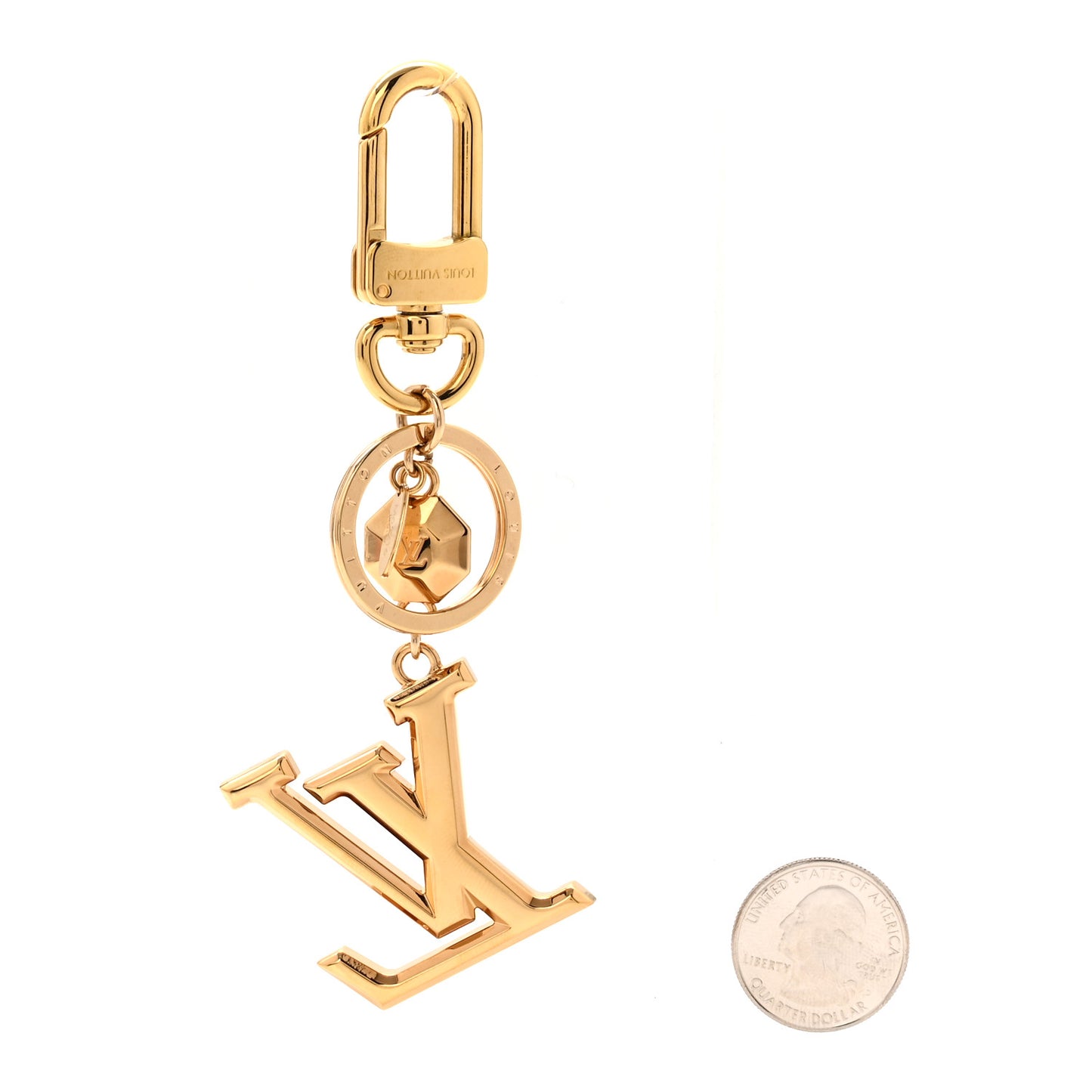 LV Facettes Bag Charm Key Holder Gold