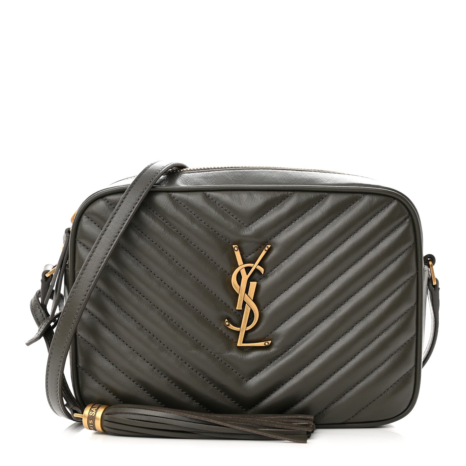 Saint Laurent Calfskin Matelasse Monogram Lou Camera Bag Military Olive 1 of 9