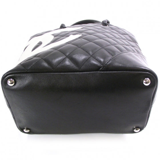 Chanel Calfskin Quilted Medium Cambon Tote Black White 4 of 10