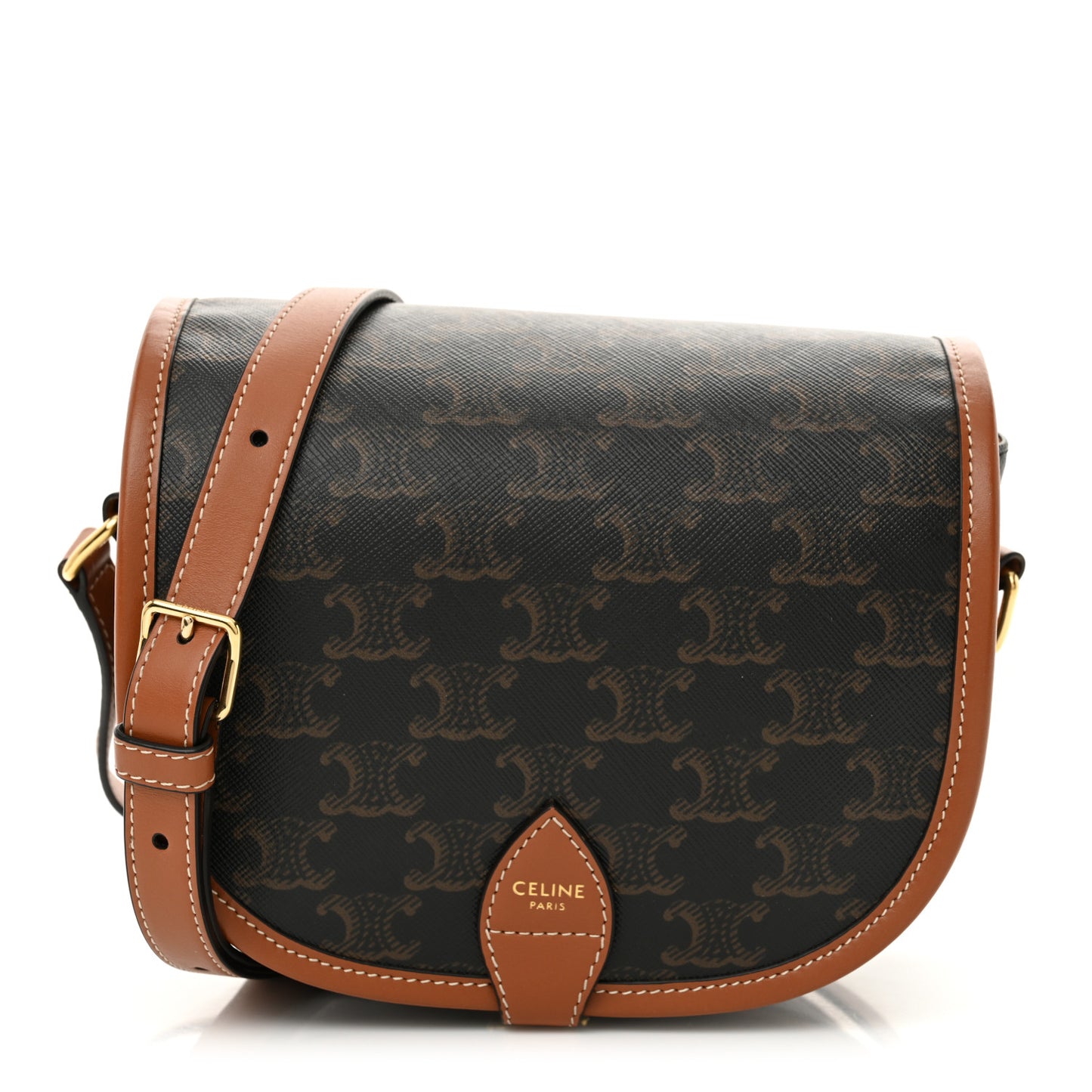 Triomphe Canvas Medium Folco Bag Tan