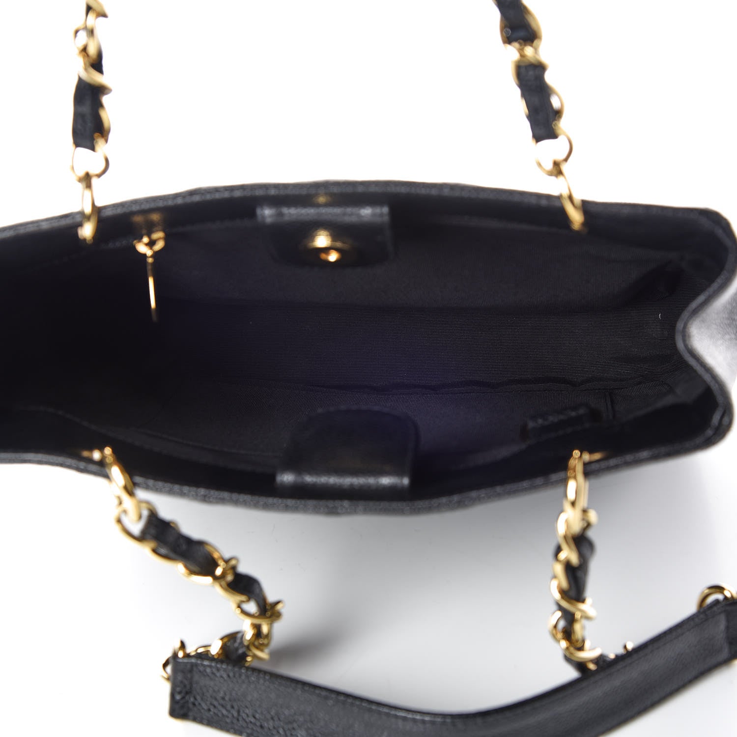 Chanel Caviar Quilted Petit Shopping Tote PST Black 7 of 10