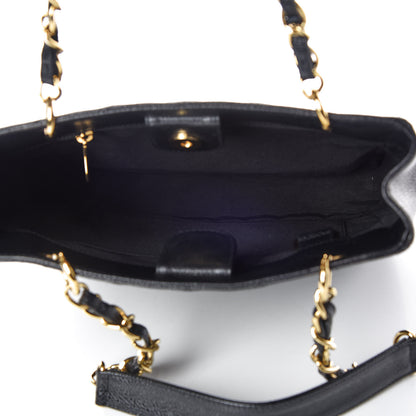 Chanel Caviar Quilted Petit Shopping Tote PST Black 7 of 10