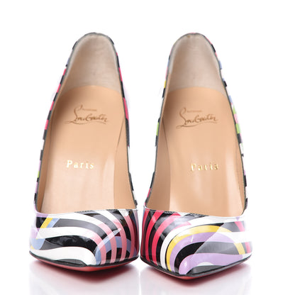 Christian Louboutin Patent Cinestripes Pigalle Follies 100 Pumps 37.5 Multi 2 of 7