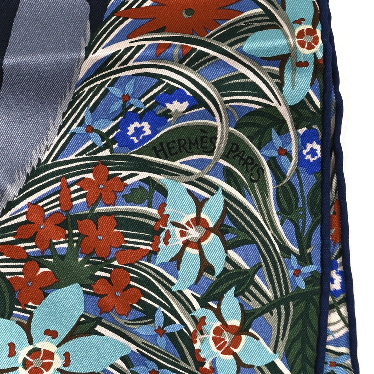 Silk Tyger Tyger Scarf 70 Bleu Lavande Vert