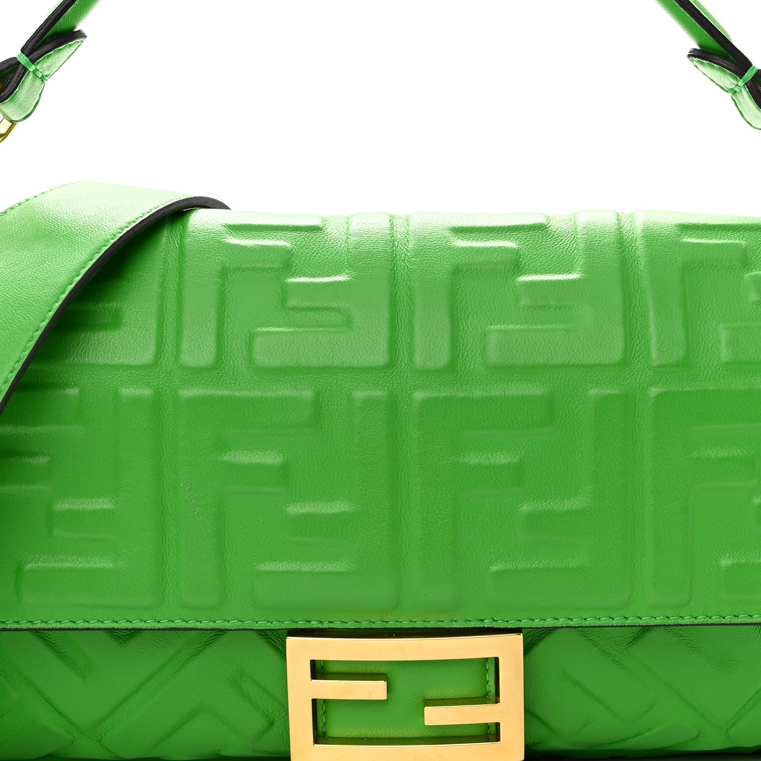 Fendi Nappa FF 1974 Embossed Baguette Tomatillo 7 of 9
