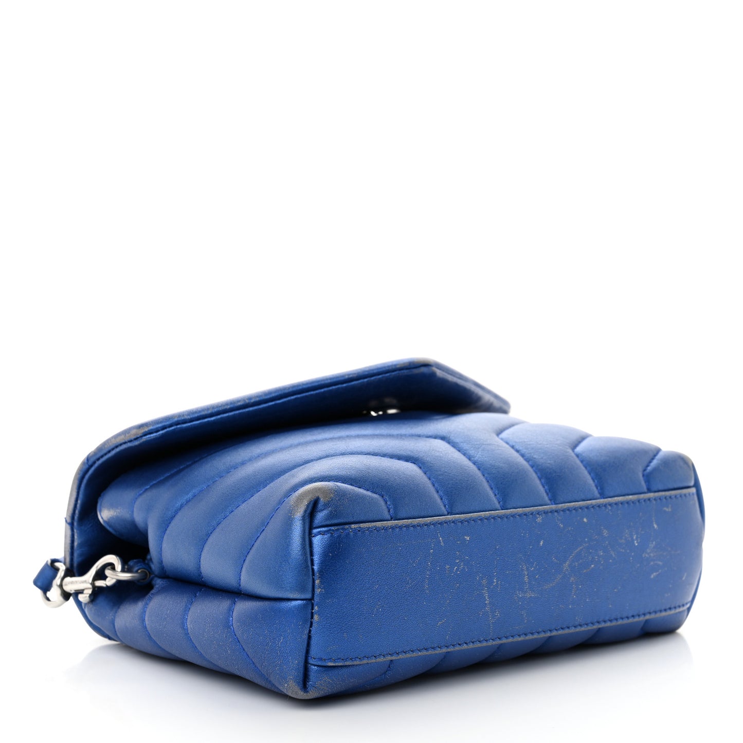 Metallic Calfskin Y Quilted Monogram Toy Loulou Crossbody Bag Blue Royal