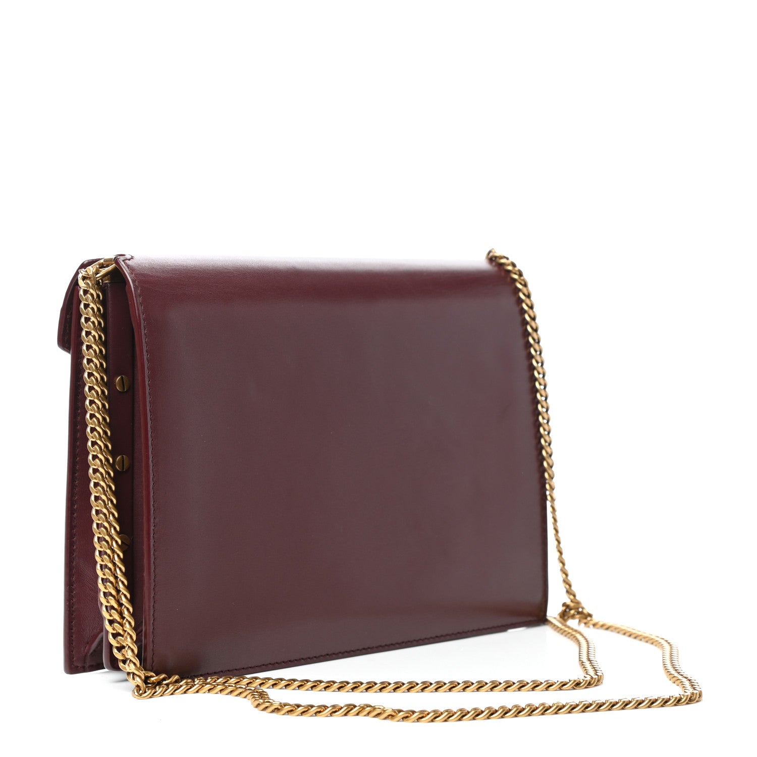 Saint Laurent Smooth Calfskin Monogram Cassandra Clasp Bag Rouge Legion 3 of 8