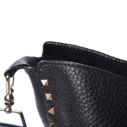 Valentino Garavani Pebbled Calfskin Large Rockstud Flip-Lock Messenger Bag Black 10 of 13