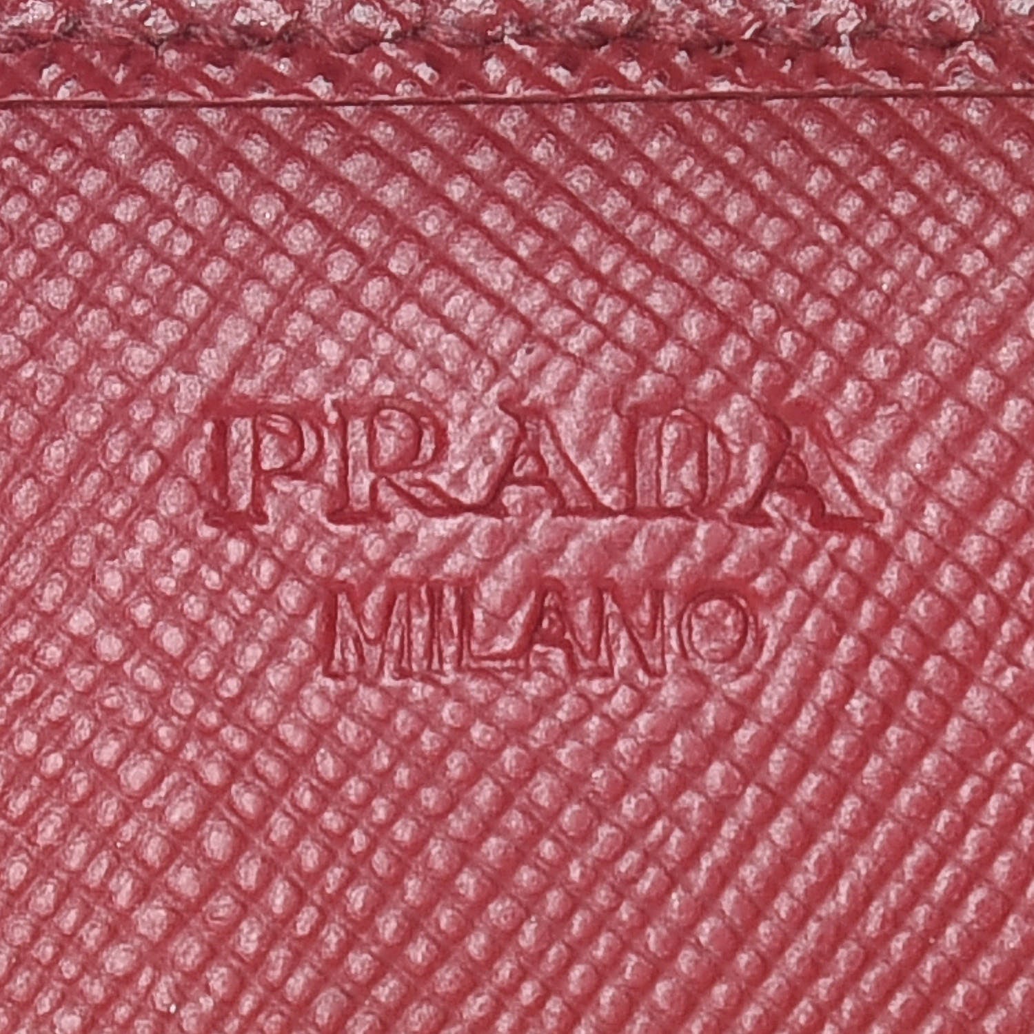 Prada Saffiano Metal Oro Chain Wallet Fuoco 8 of 21