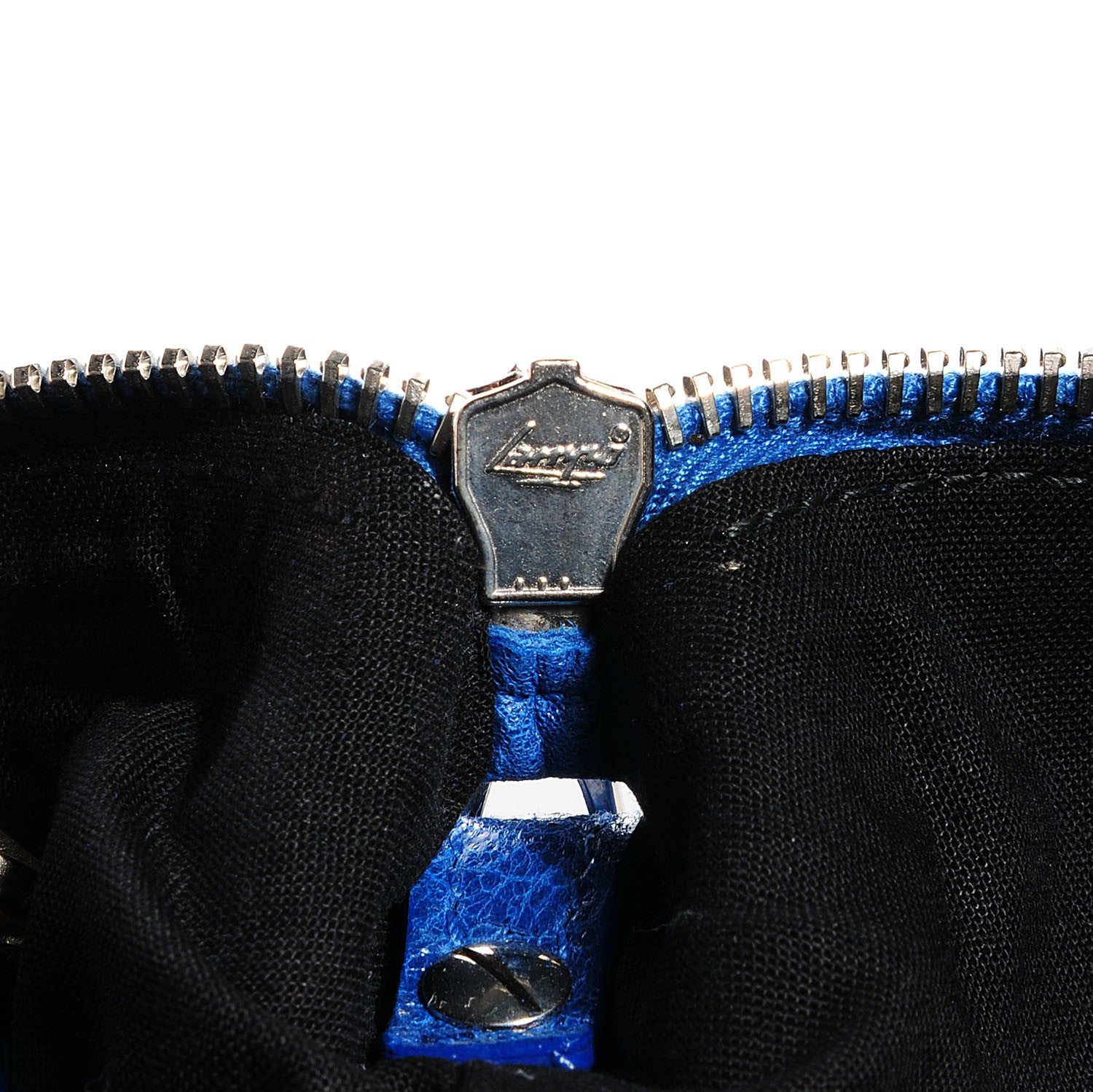 Balenciaga Agneau Giant 21 Silver Hardware Flat Handle Clutch Electric Bleu 12 of 12