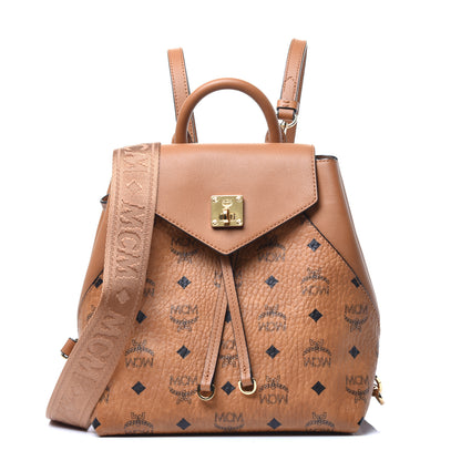 MCM Visetos Small Essential Backpack Cognac 1 of 7