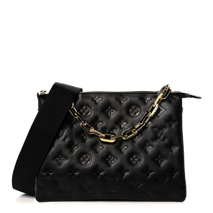Louis Vuitton Lambskin Embossed Monogram Coussin PM Black 1 of 8