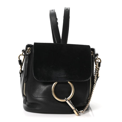 Chloe Suede Calfskin Small Faye Backpack Black 1 of 10