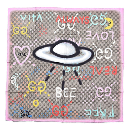 Gucci Silk Twill GG Monogram Real GG UFO Square Scarf Multicolor 1 of 3